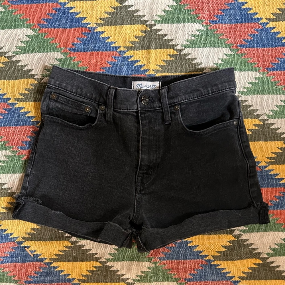 Madewell Black Denim High Waisted Jean Shorts